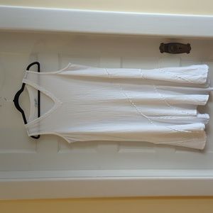 White gauze midi dress